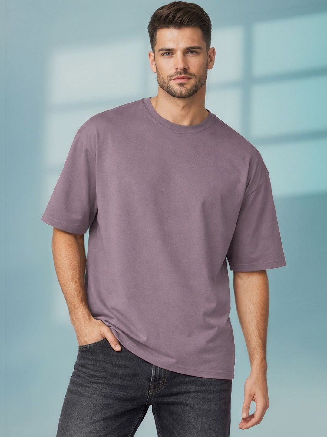 Mast & Harbour Men Drop-Shoulder Sleeves T-shirt