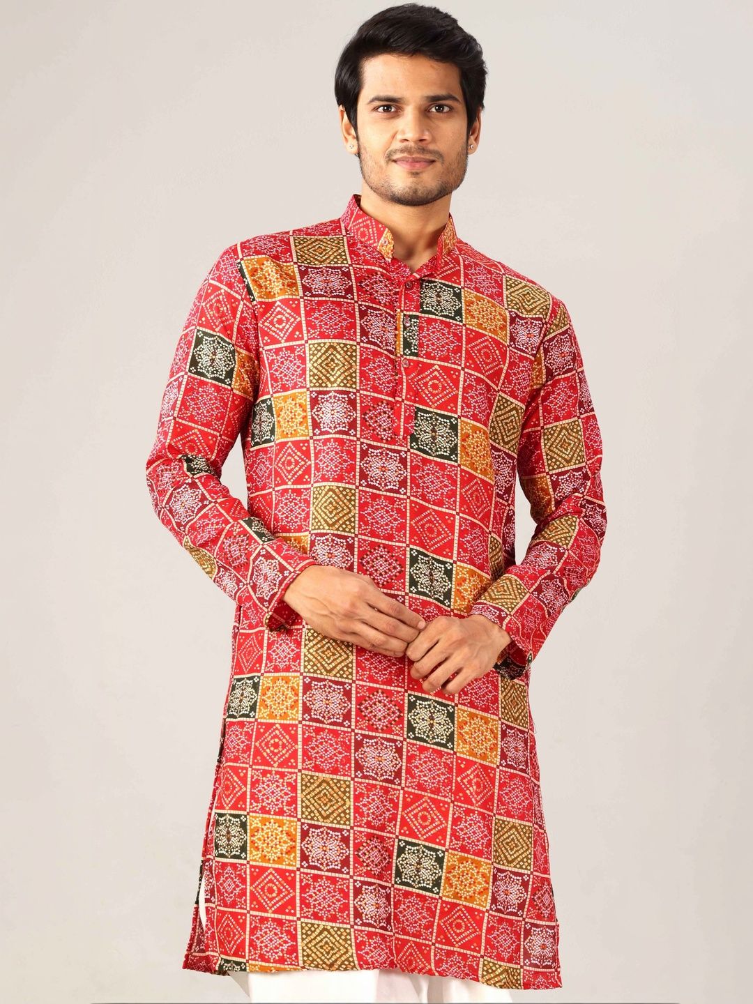 MODERN MUGHALS Men Bandhani Printed Kurta
