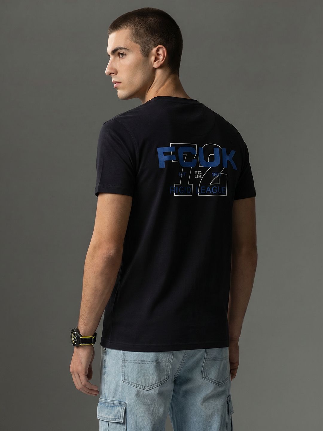 FCUK Brand Logo Printed Pure Cotton T-shirt
