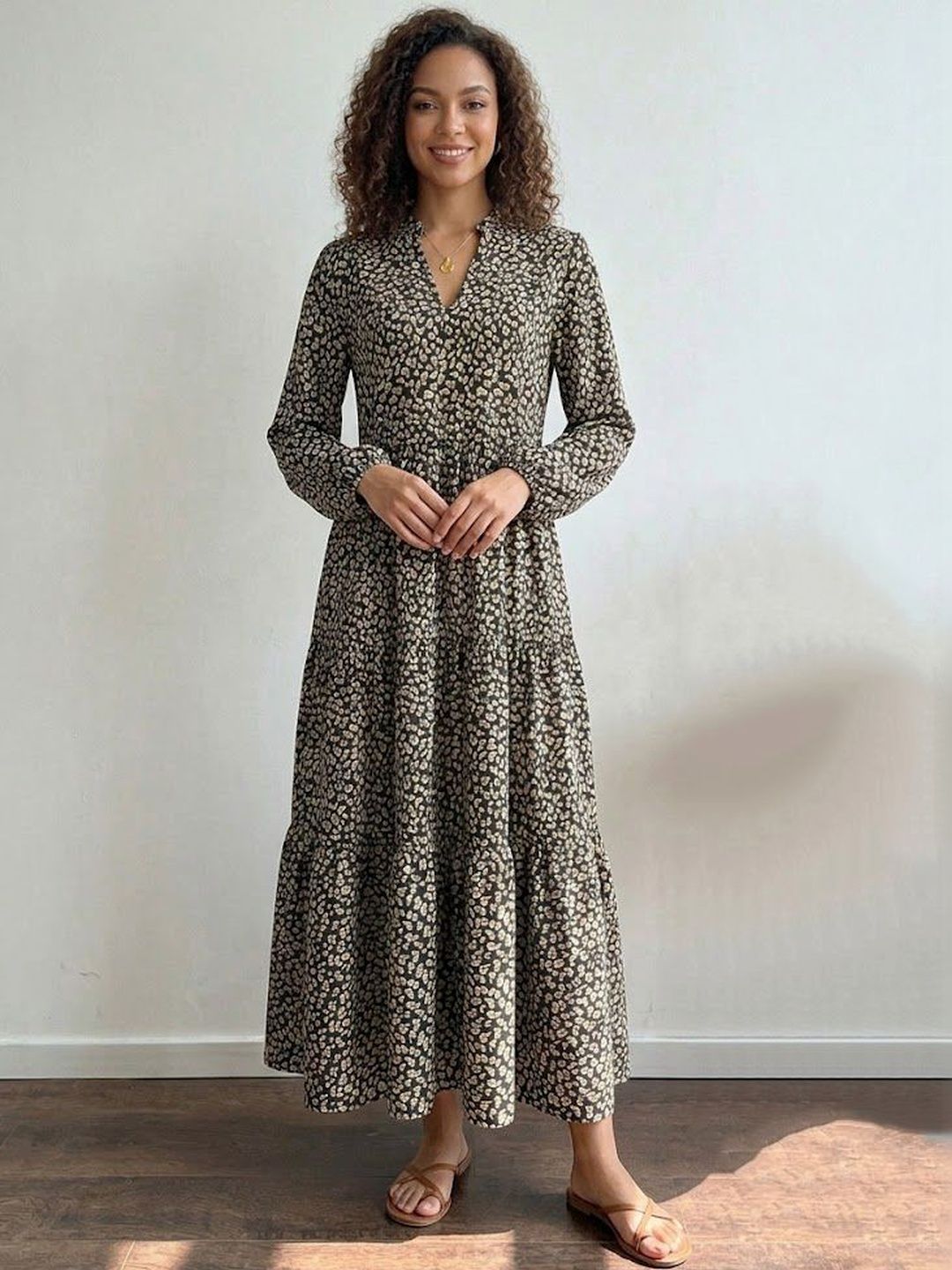 StyleCast x Revolte Animal Print A-Line Maxi Dress