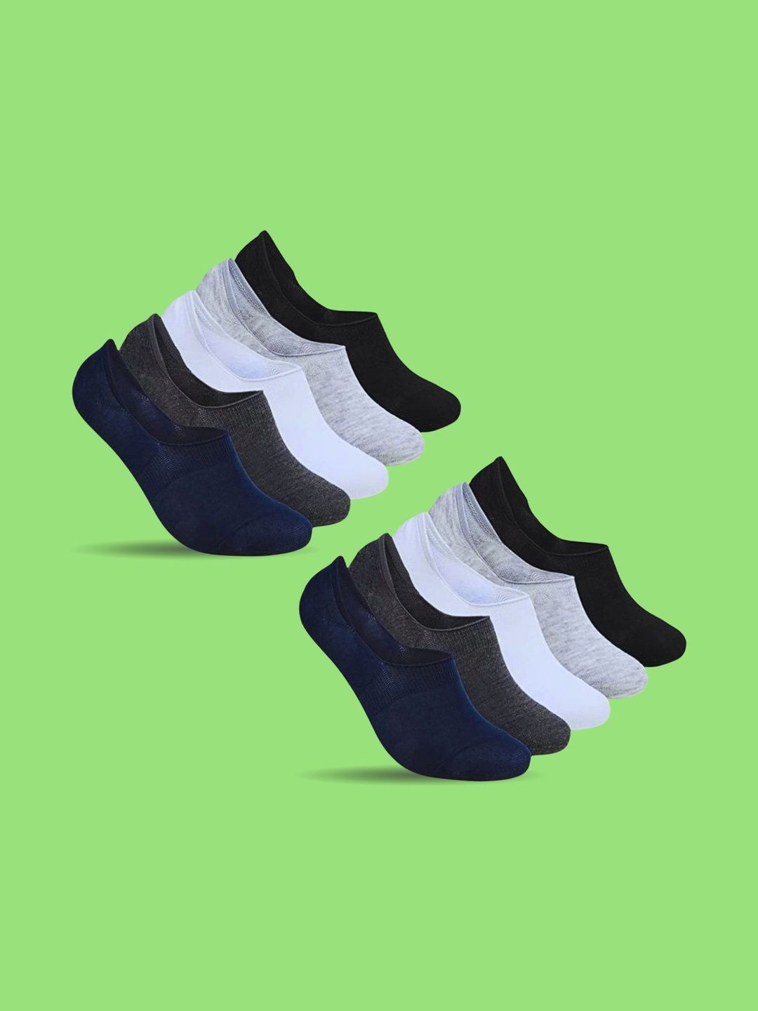 MJE Men Pack of 10 Cotton Blend Assorted Shoe Liners Socks
