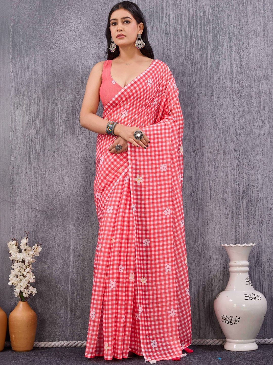 Mitera Checked Saree