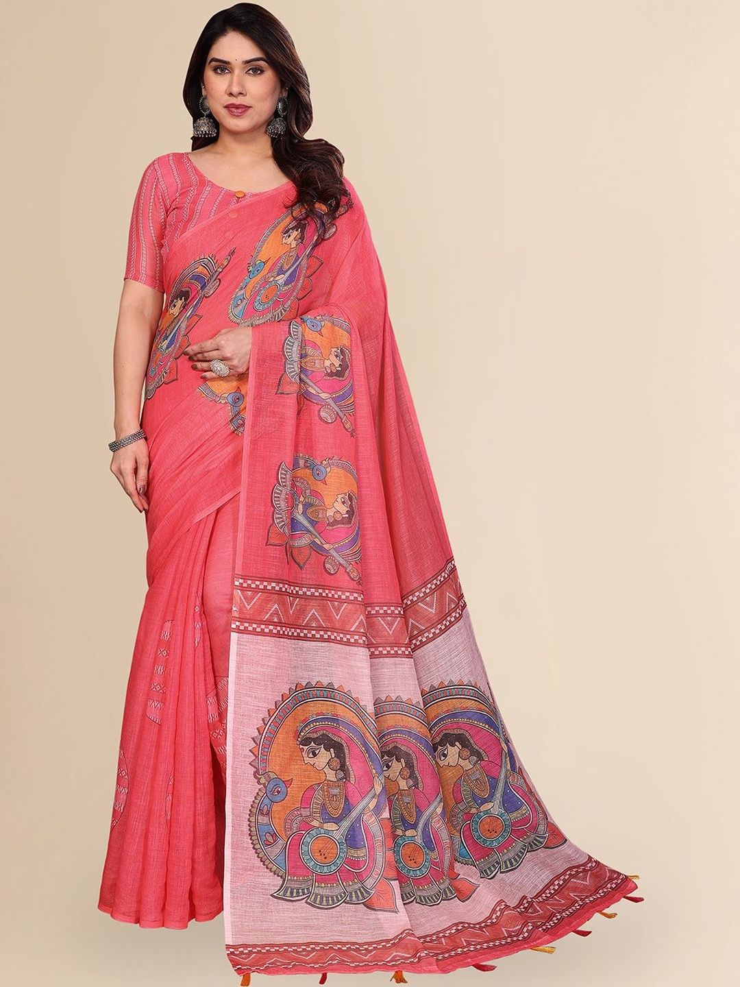 STYLETONE Ethnic Motifs Printed Cotton Saree