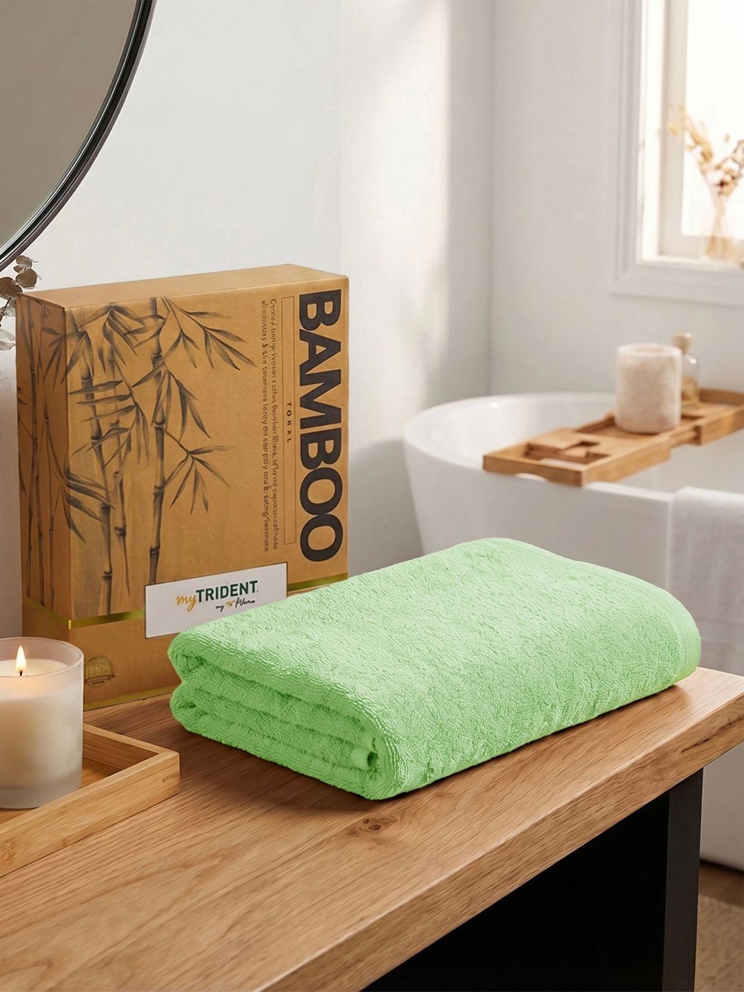 MYTRIDENT MYTRIDENT Green Bamboo 450 GSM Bath Towel