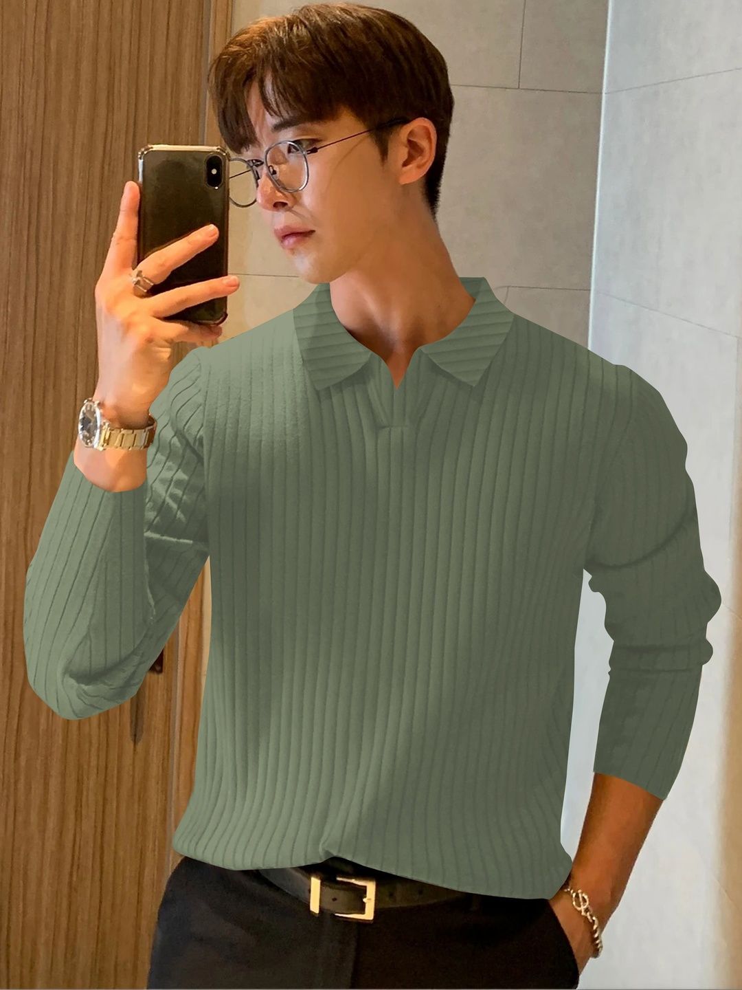 KAJARU Men Polo Collar T-shirt