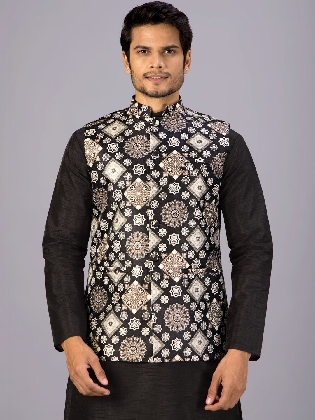 MODERN MUGHALS Printed Woven Nehru Jackets