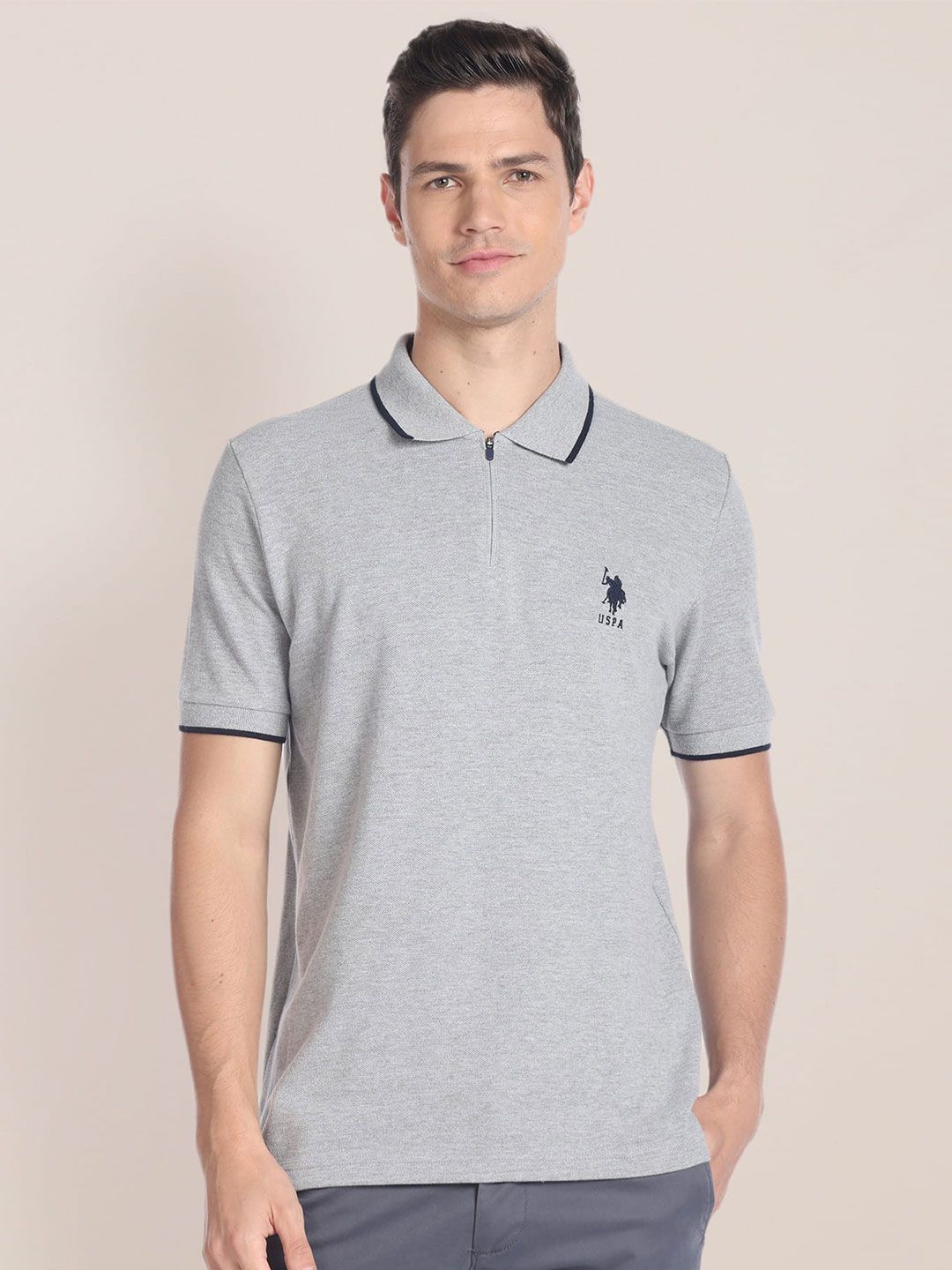 U.S. Polo Assn. Solid Polo Collar Slim Fit Casual T-shirt