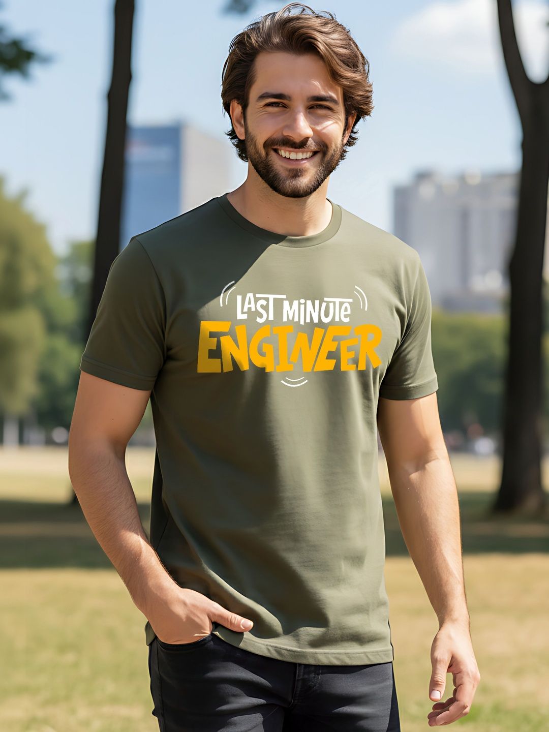 SYMBLANCE Men Typography Printed T-shirt