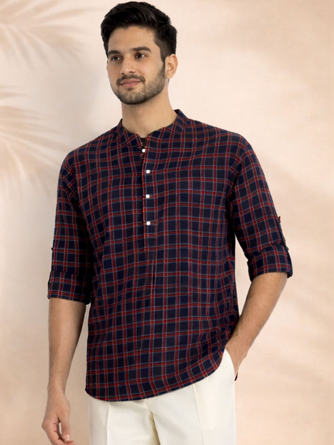 JBN Creation Men Checked Kurta