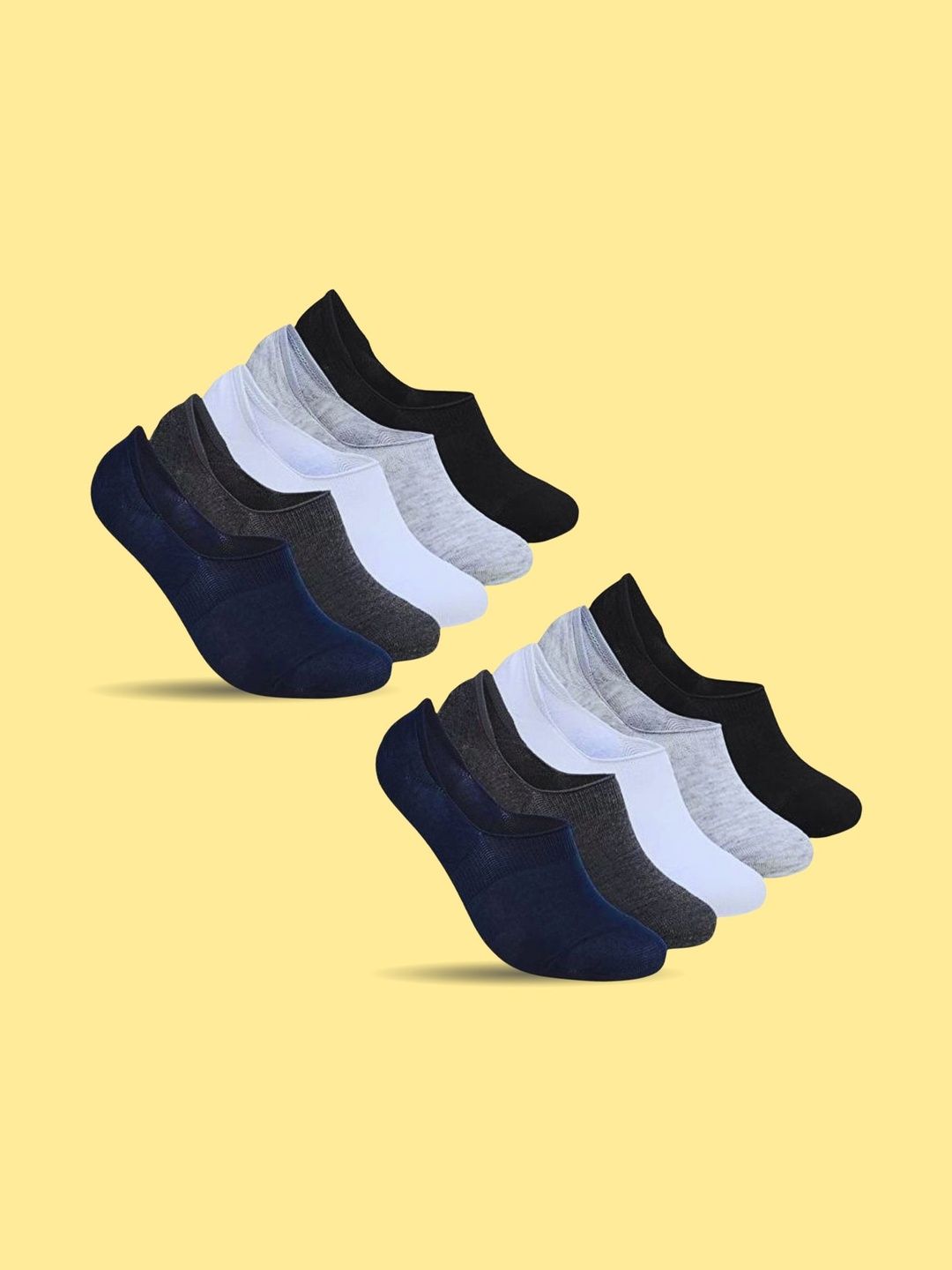 MJE Men Pack of 10 Cotton Blend Assorted Shoe Liners Socks