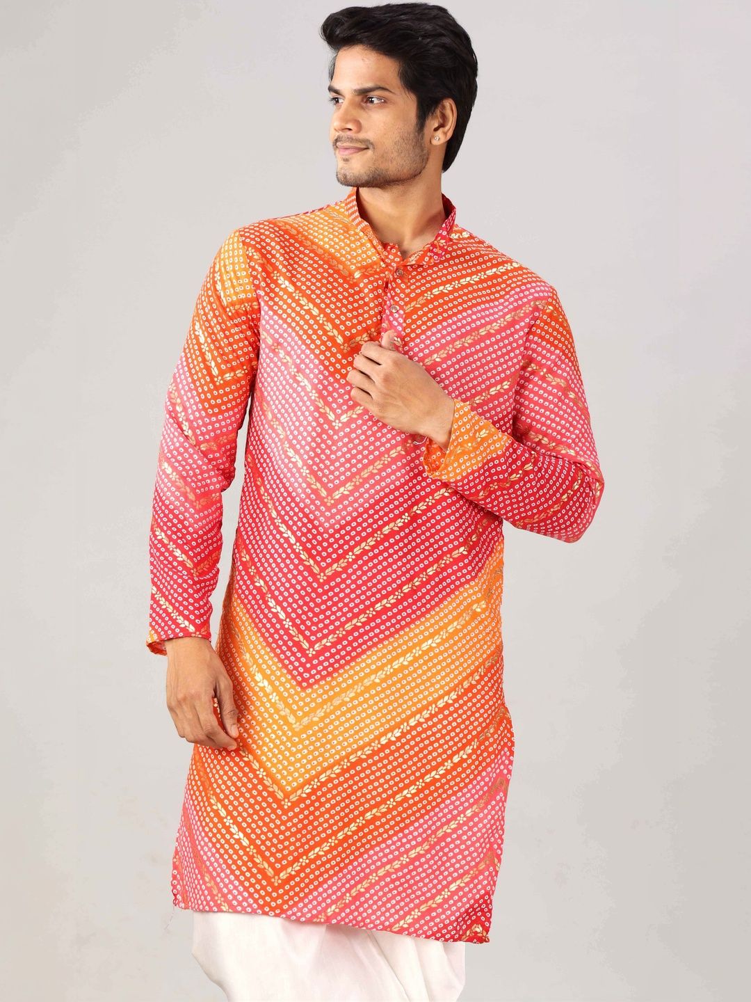MODERN MUGHALS Men Bandhani Printed Kurta