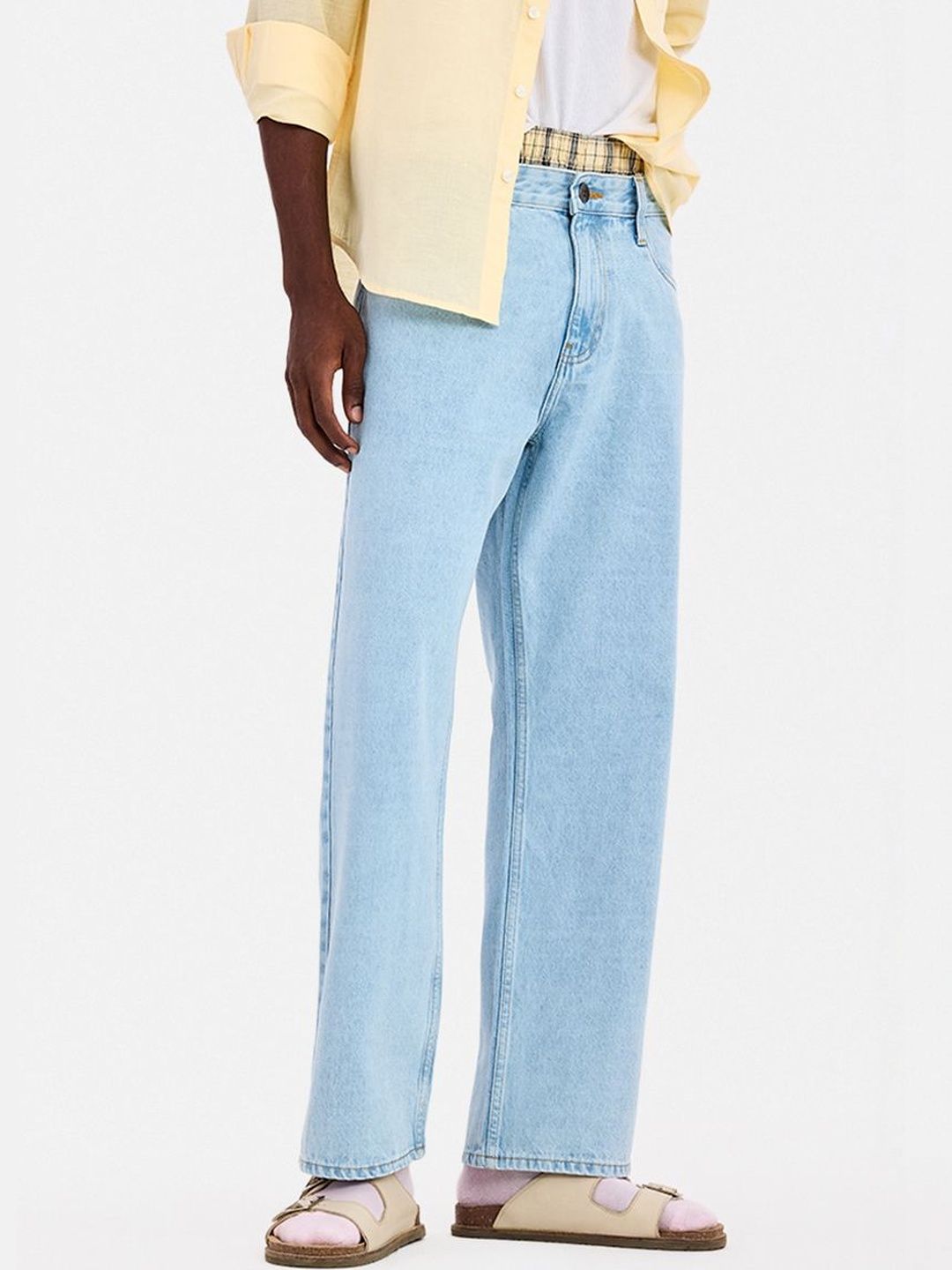 Snitch Men Straight Fit Mid-Rise Cuffed Hem Jeans