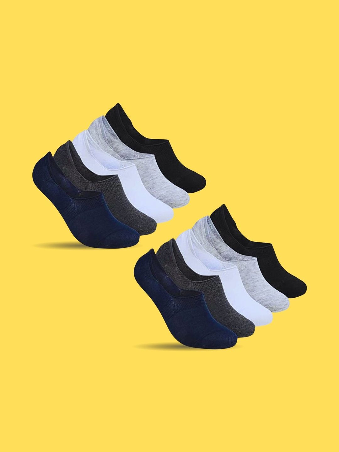 MJE Men Pack of 10 Cotton Blend Assorted Shoe Liners Socks