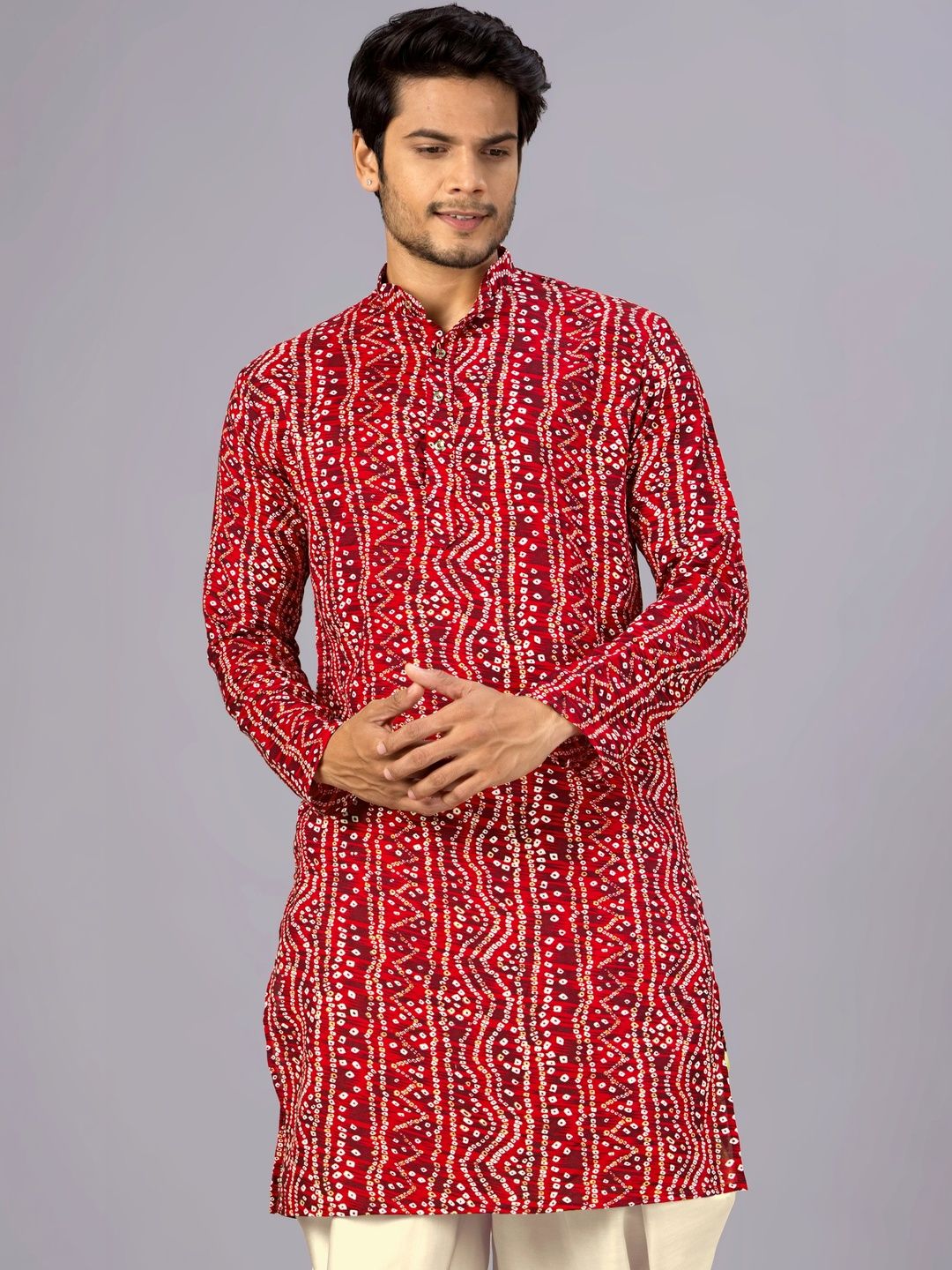 MODERN MUGHALS Men Bandhani Printed Kurta