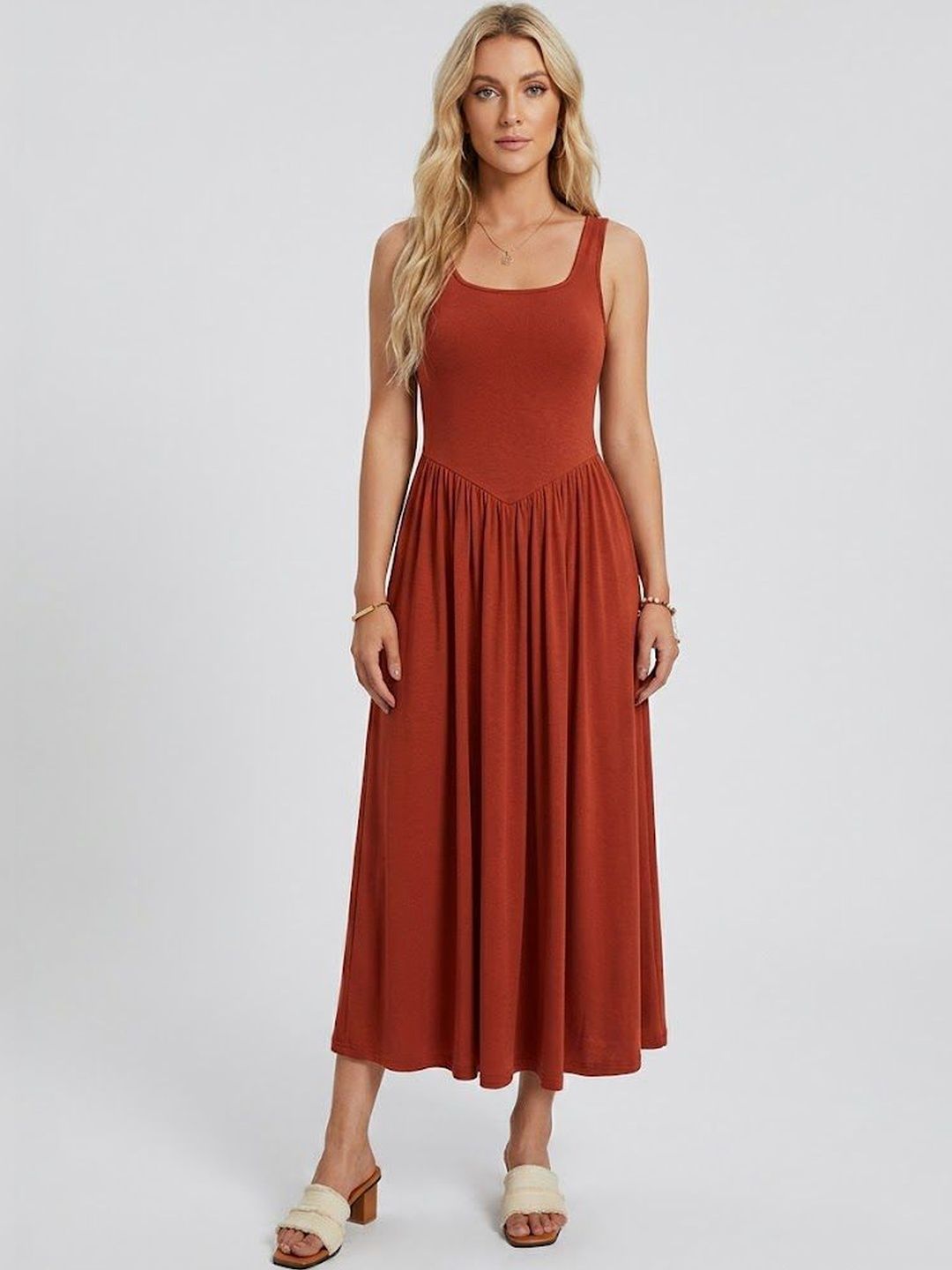 StyleCast x Revolte Fit & Flare Midi Dress