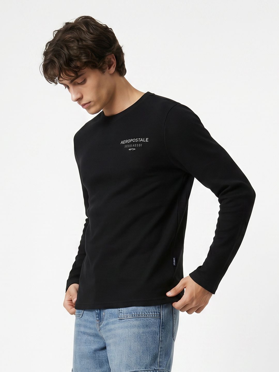 Aeropostale Brand Logo Printed Pure Cotton T-Shirt