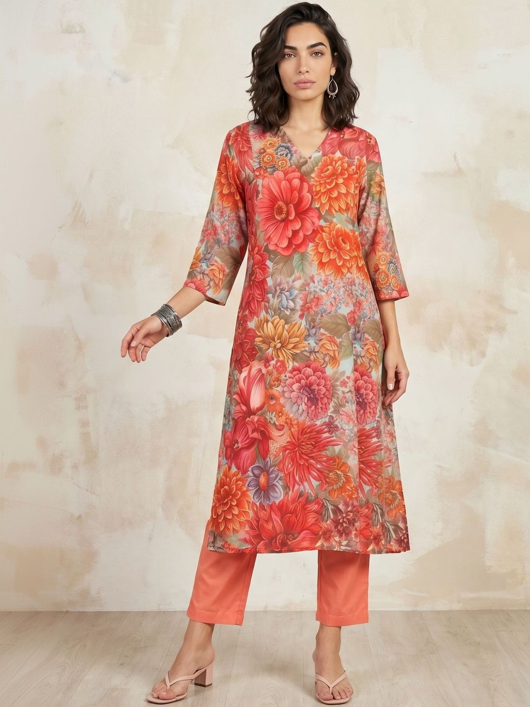 Women Printed Kurta with Trousers W Women Floral Printed Regular Kurta with Trousers
