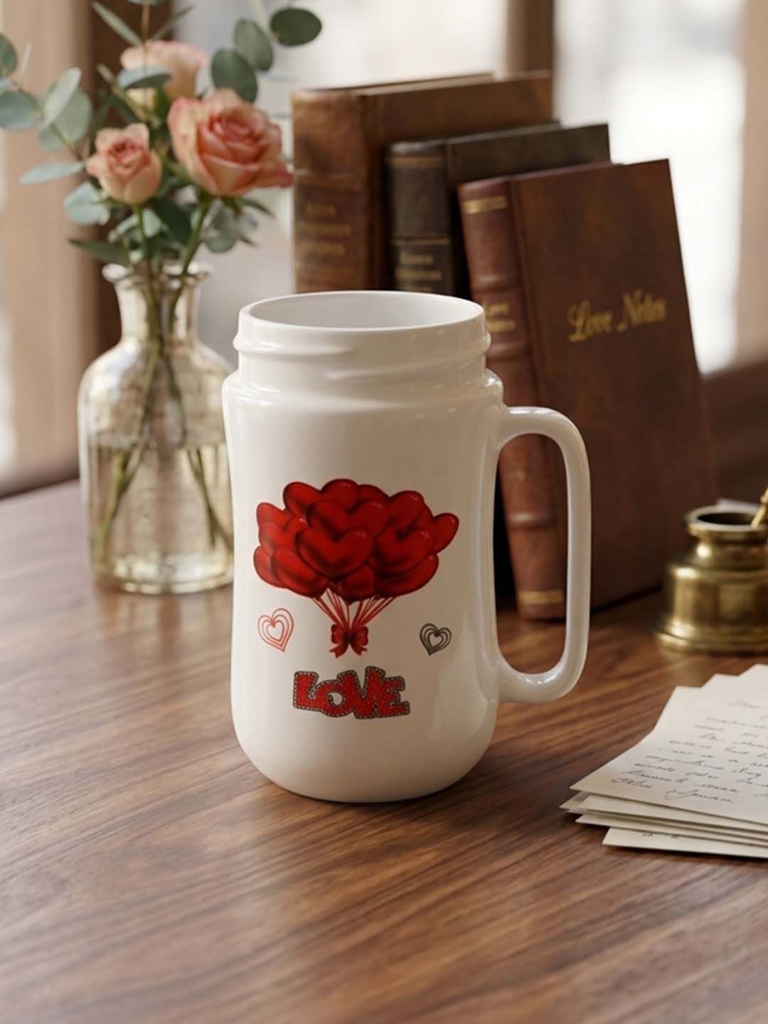 Giftii White Text or Slogans Printed Ceramic Glossy Cups and Mugs Set of