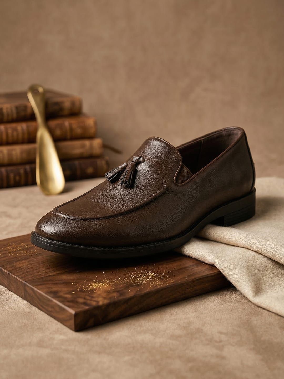 House of Pataudi Men Round Toe Slip-On Formal Shoes