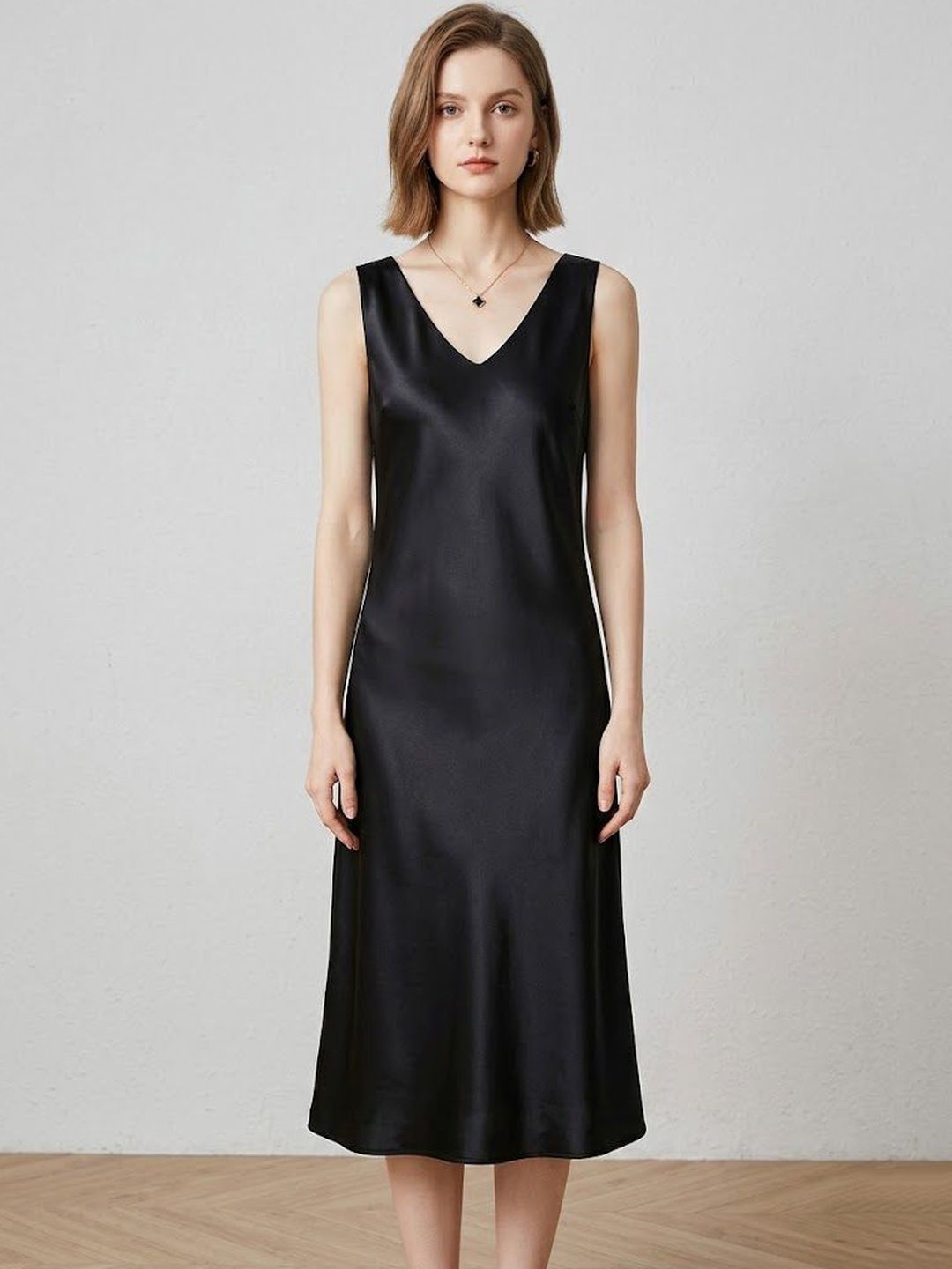 StyleCast x Revolte StyleCast x Revolte Satin Sheath Midi Dress