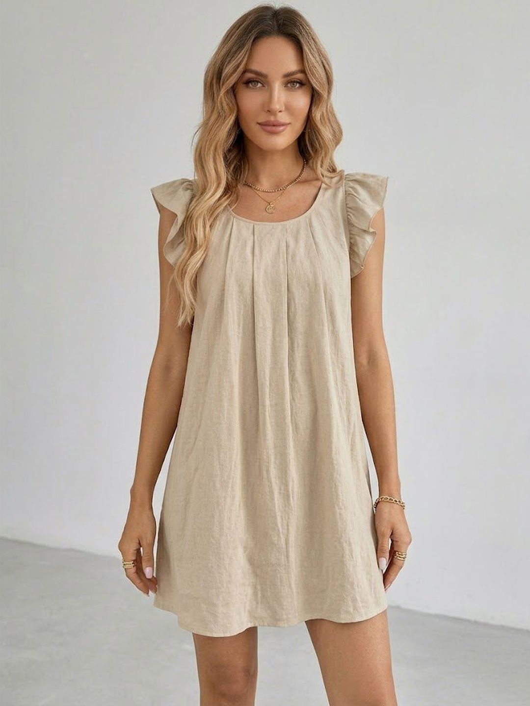 StyleCast x Revolte Flutter Sleeve A-Line Dress