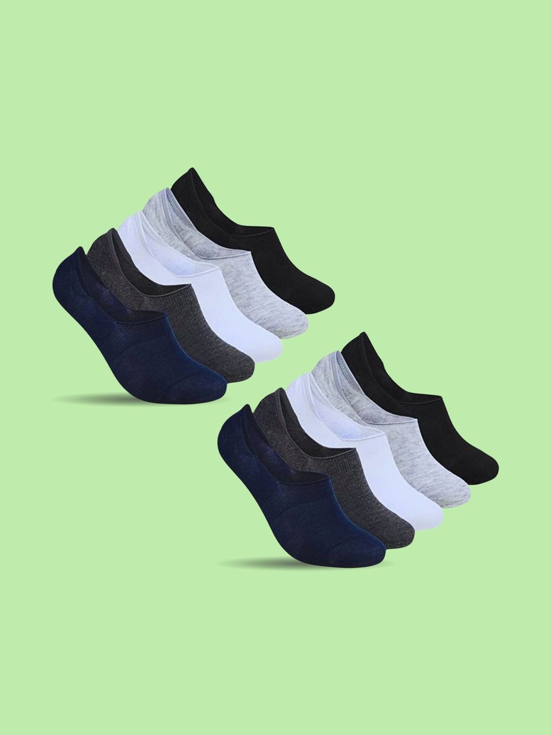MJE Men Pack of 10 Cotton Blend Assorted Shoe Liners Socks