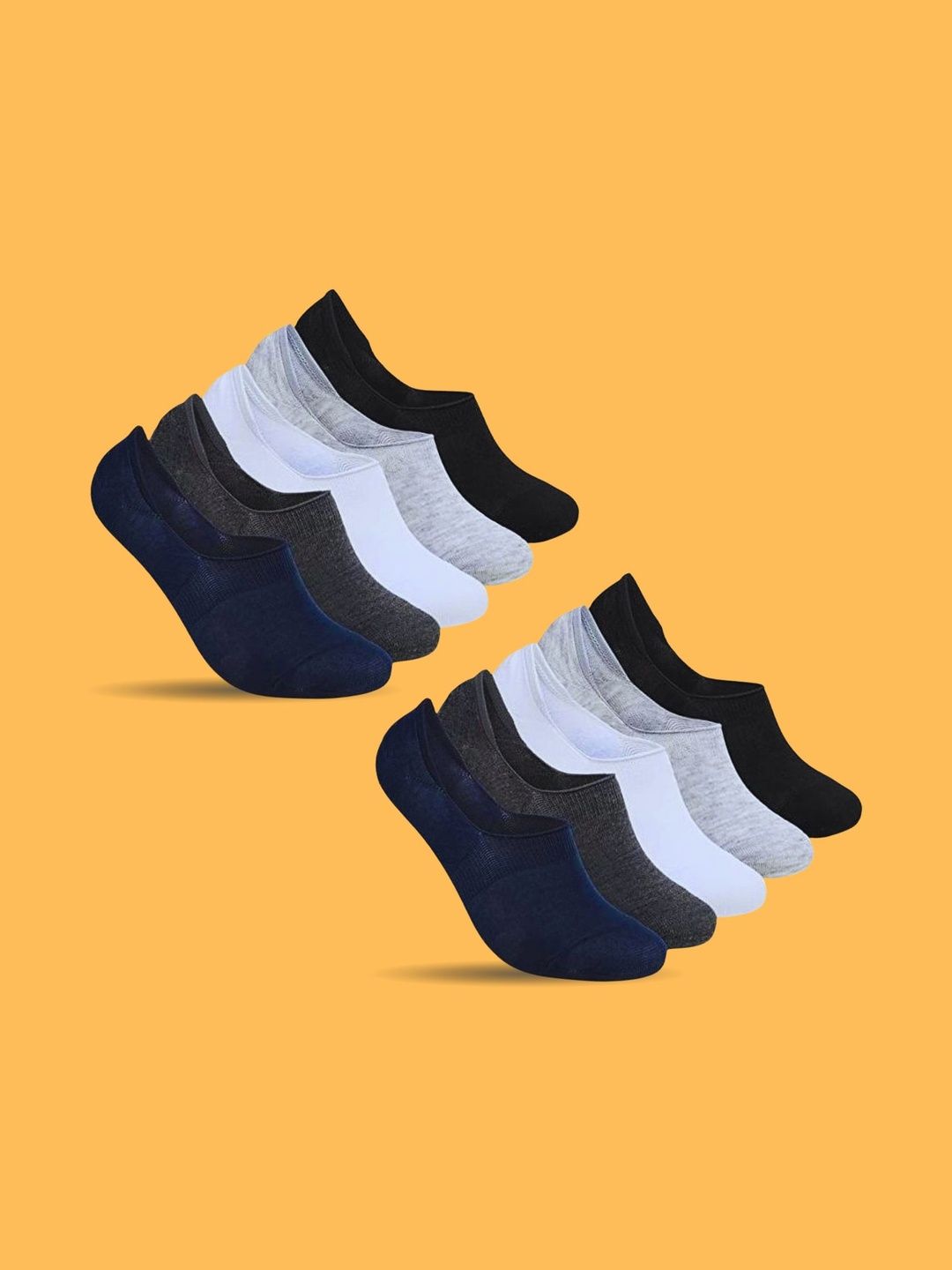 MJE Men Pack of 10 Cotton Blend Assorted Shoe Liners Socks