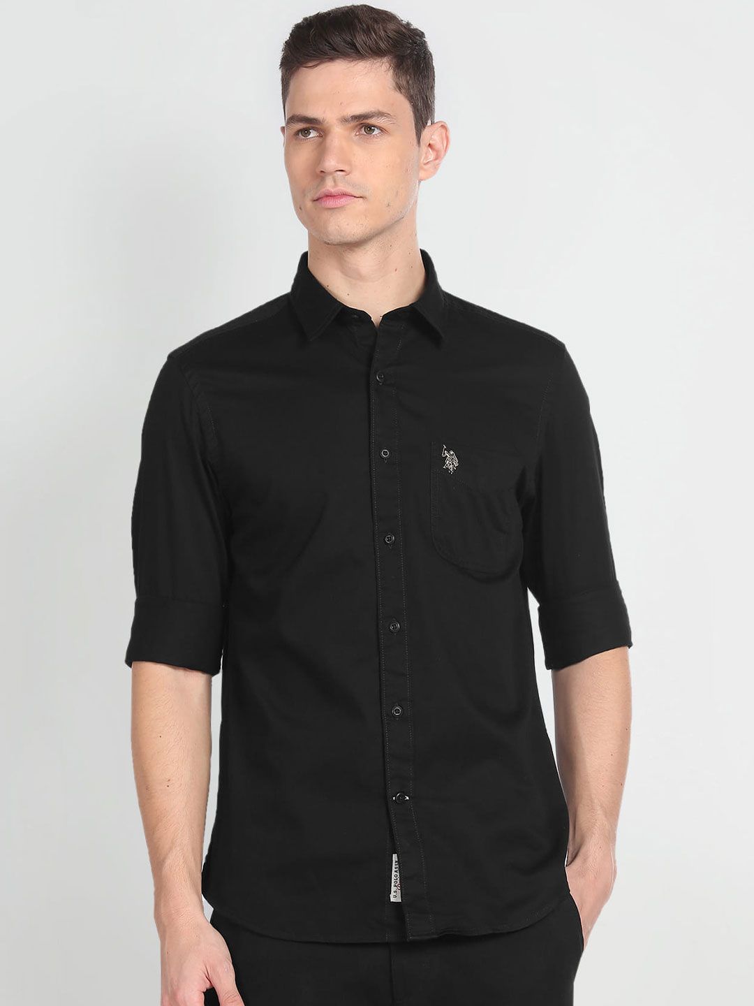U.S. Polo Assn. Denim Co. Spread Collar Slim Fit Pure Cotton Casual Shirt