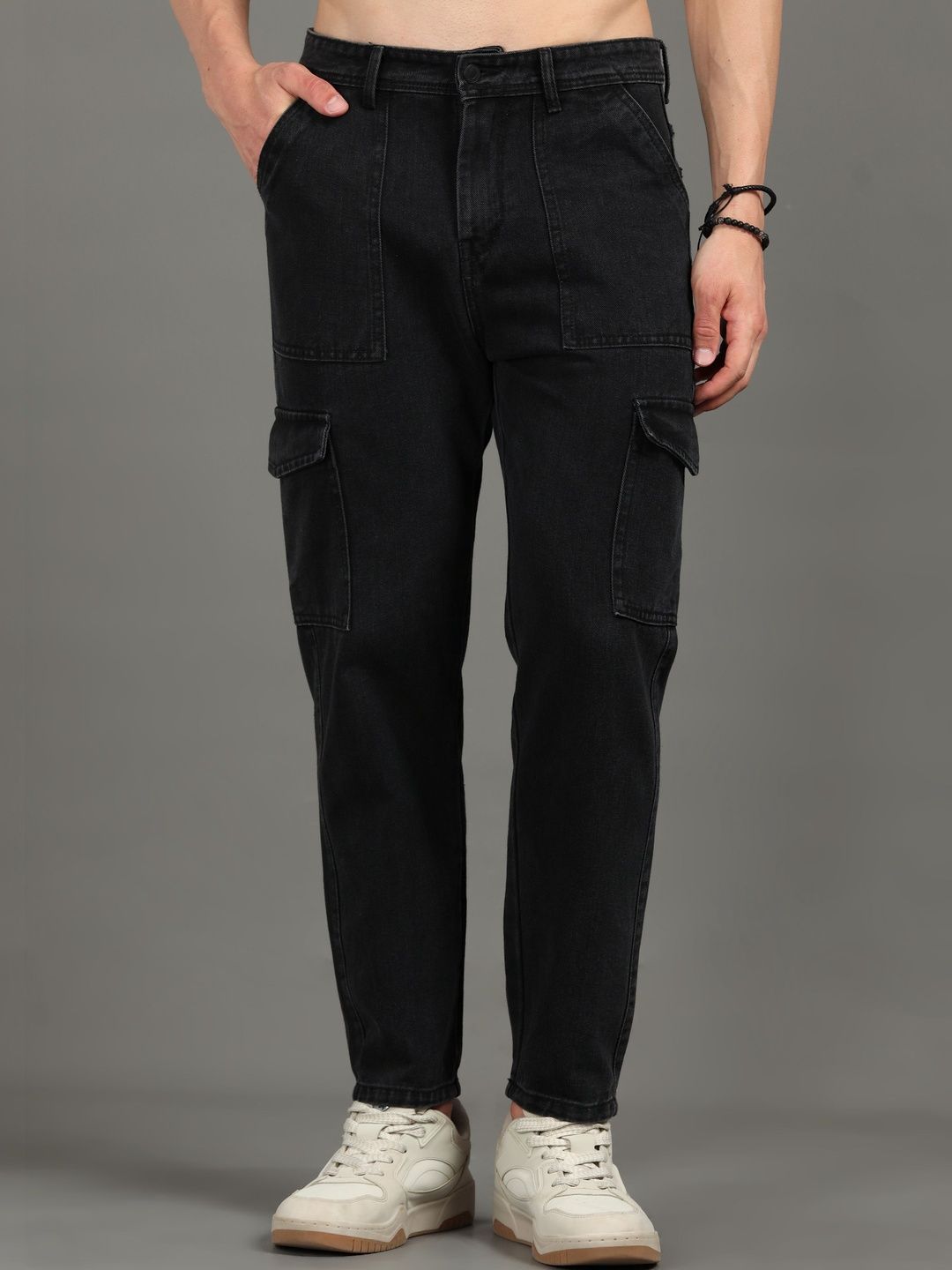 The Roadster Lifestyle Co. No Fade Clean Look Mom Fit Cargo Jeans