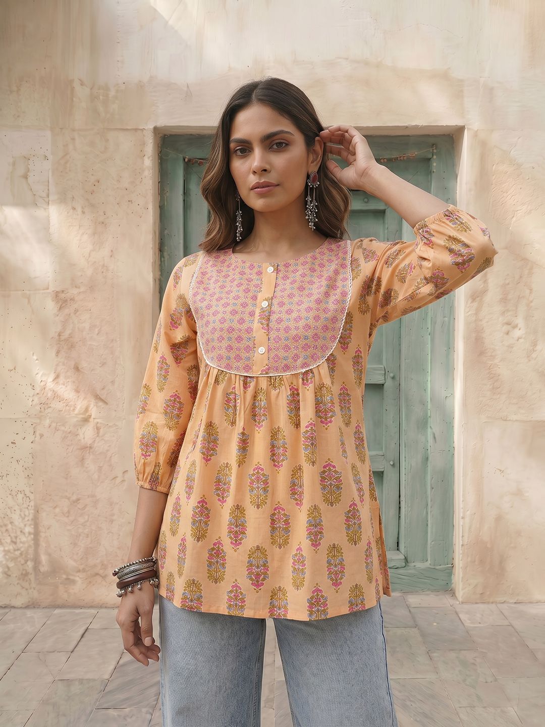 Anouk Ethnic Motifs Printed Regular Pure Cotton Kurti
