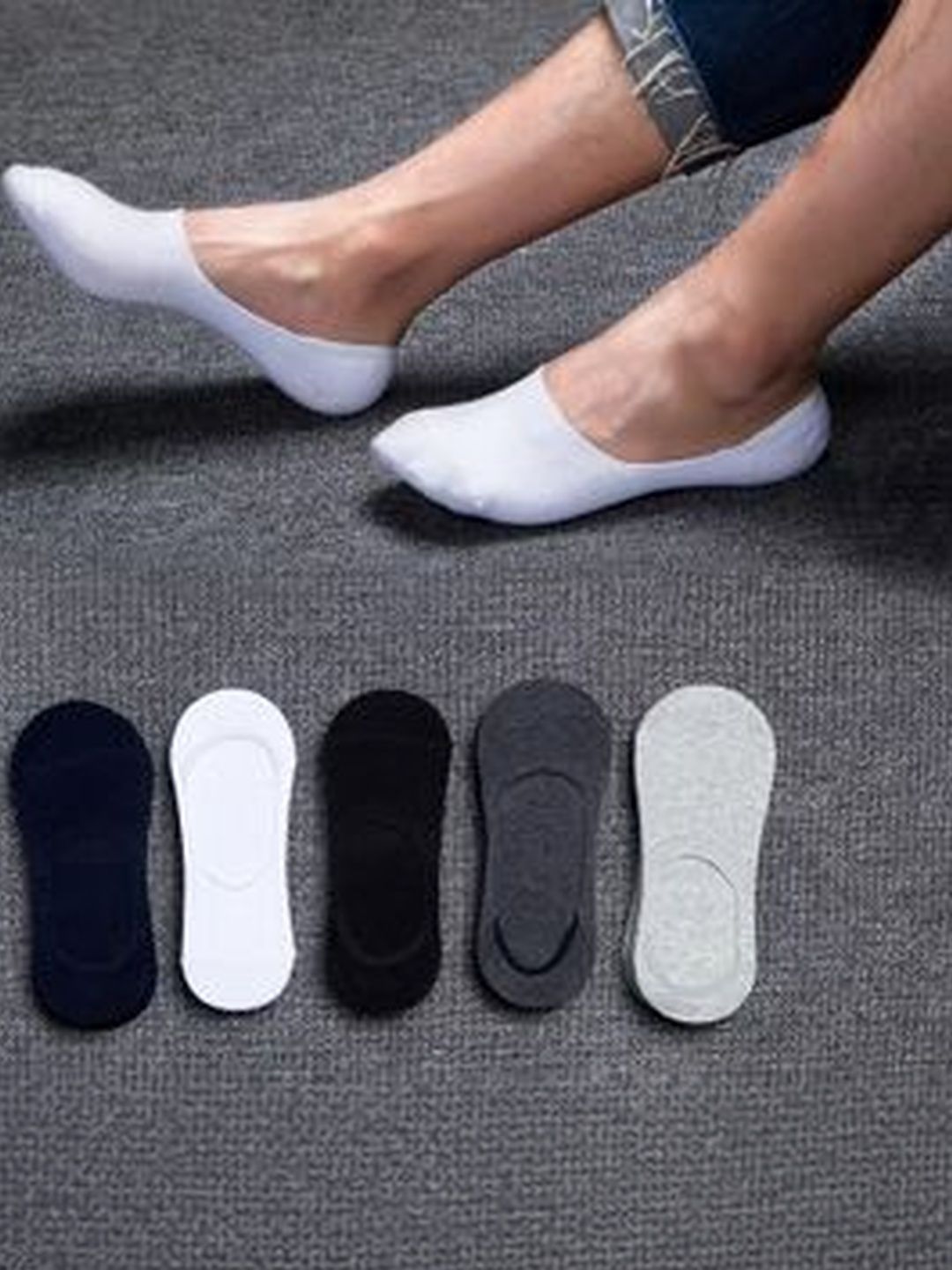 MJE Men Pack of 10 Cotton Blend Assorted Shoe Liners Socks