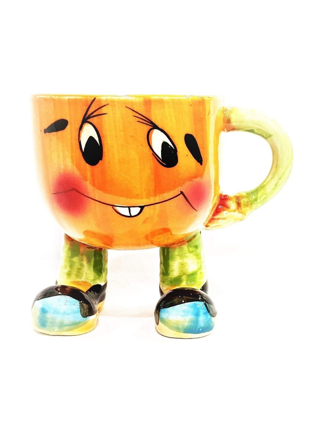 Your Local Store Orange Solid Ceramic Matte Cups Set of Cups and Mugs