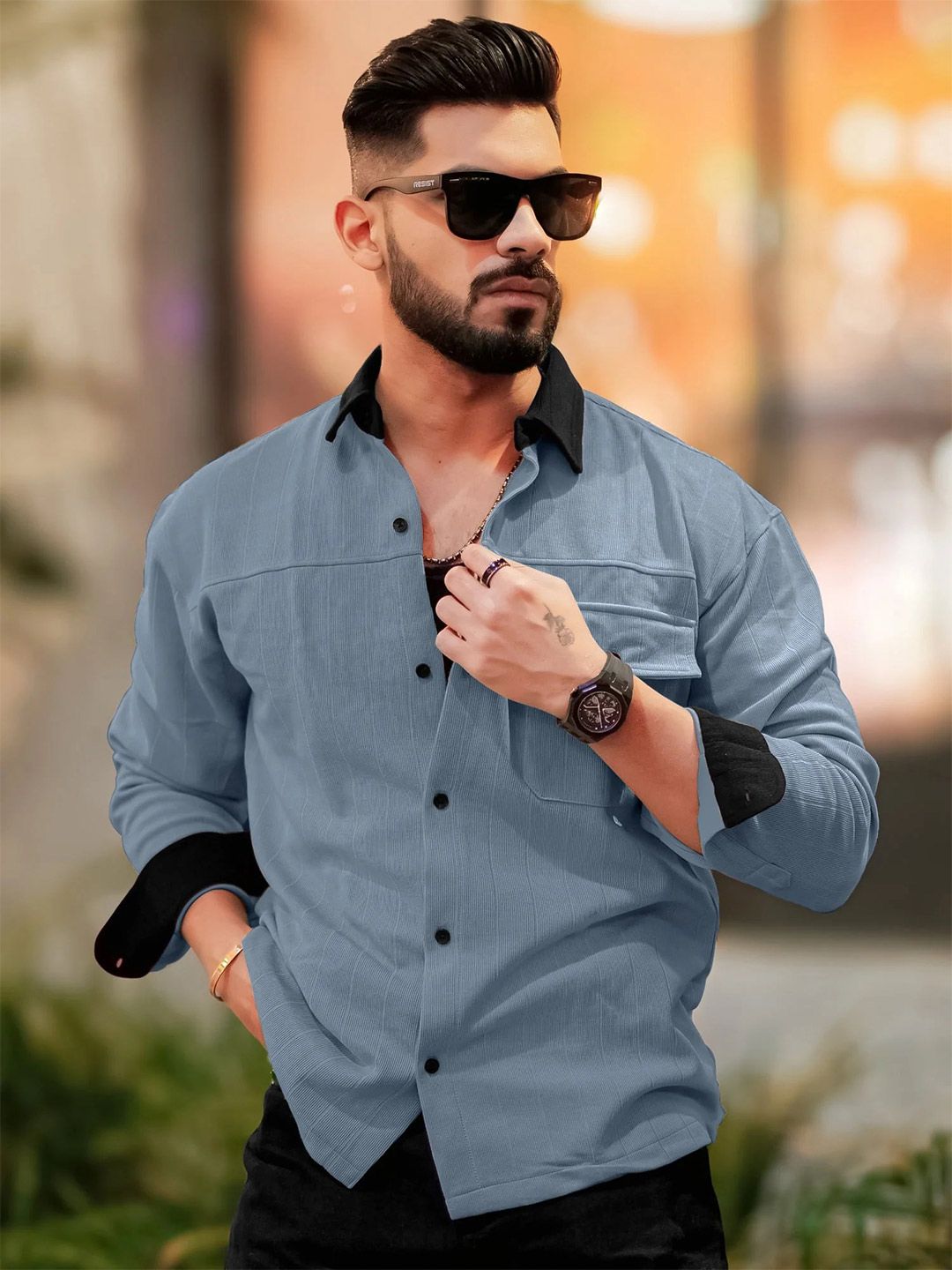Maniac Men Comfort Spread Collar Full Sleeve Casual Shirt