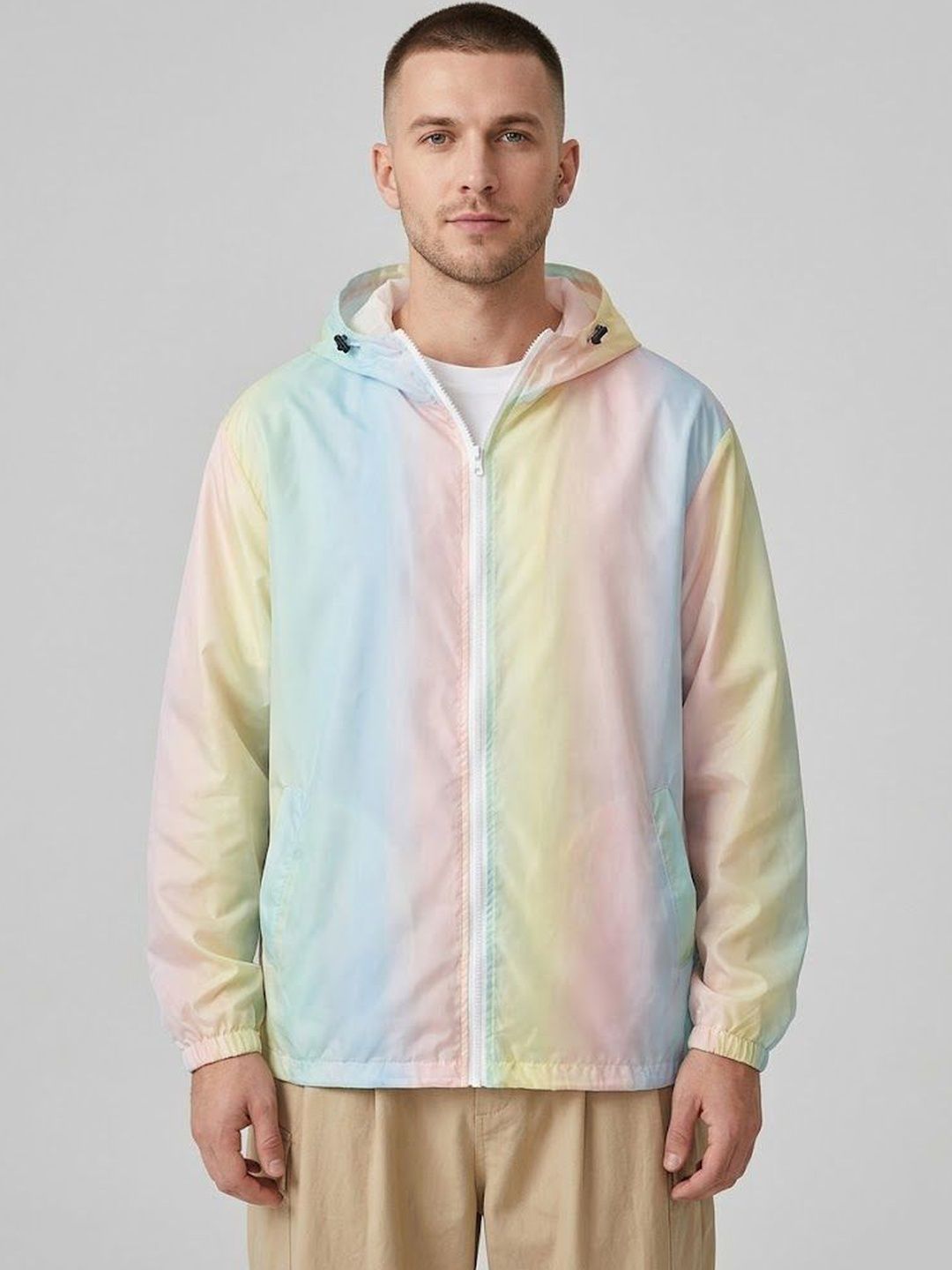 StyleCast x Revolte Men Colourblocked Crop Outdoor Tailored Jacket