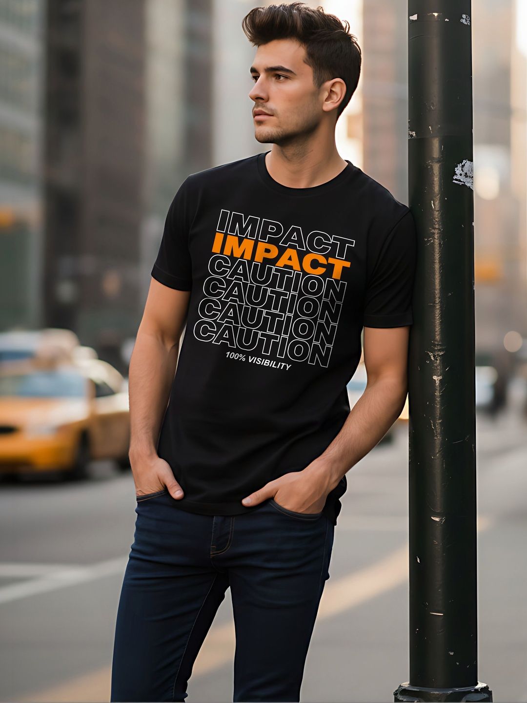 SYMBLANCE Men Typography Printed T-shirt