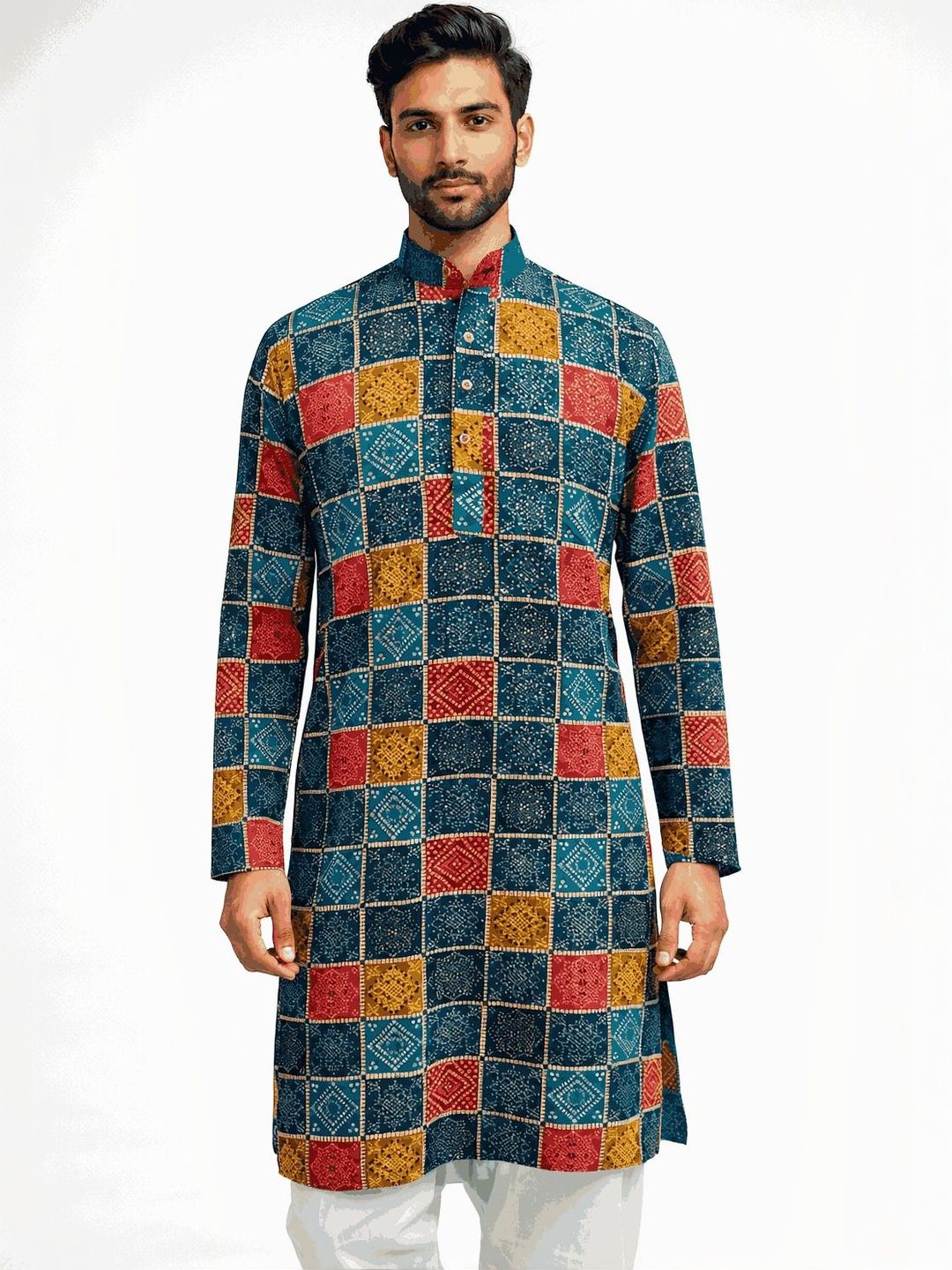 MODERN MUGHALS Men Bandhani Printed Kurta