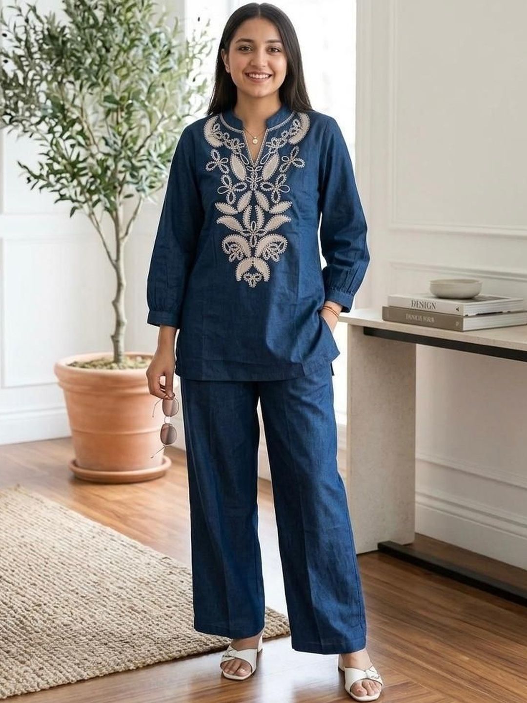 MILAAV Embroidered Tunic with Trousers