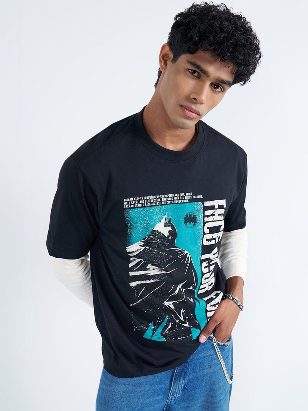 SF JEANS by Pantaloons Men Batman Printed T-shirt