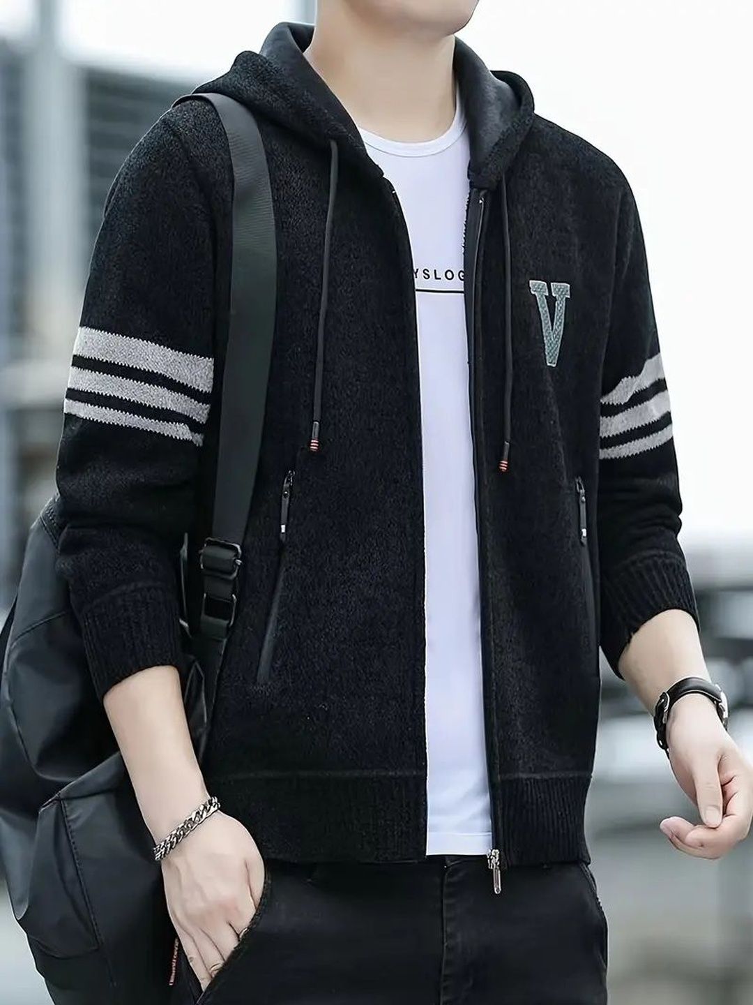 Moda Rapido Men Long Sleeves Hooded Jacket