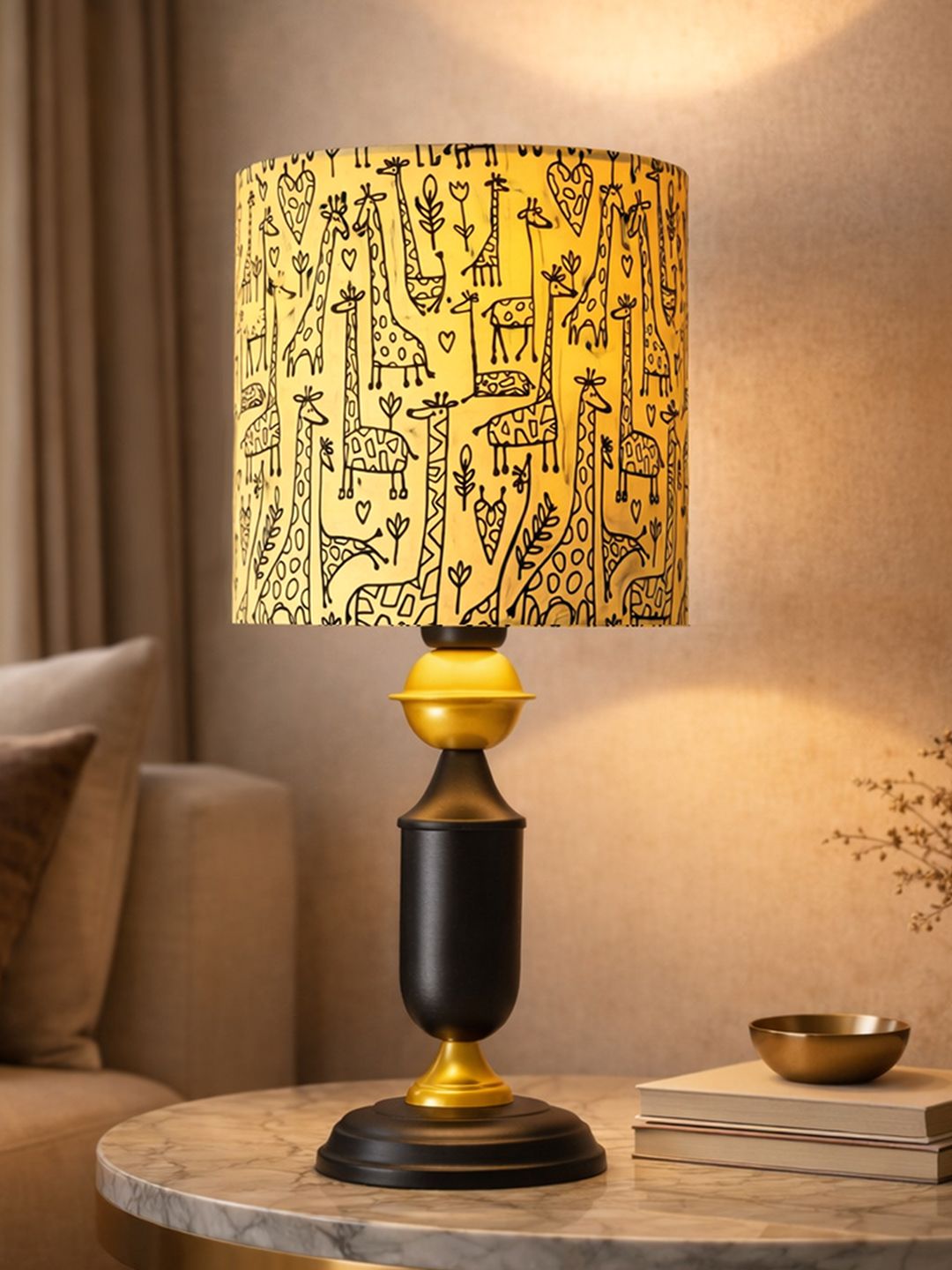 Homesake Black Printed With Savannah Shade Table Lamps