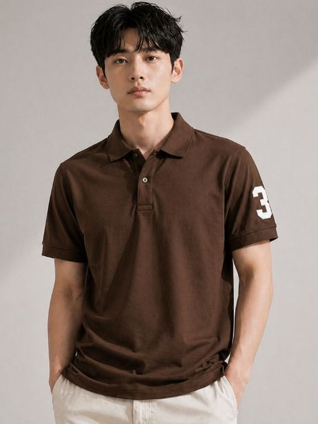 fashlook Men Polo Collar T-shirt