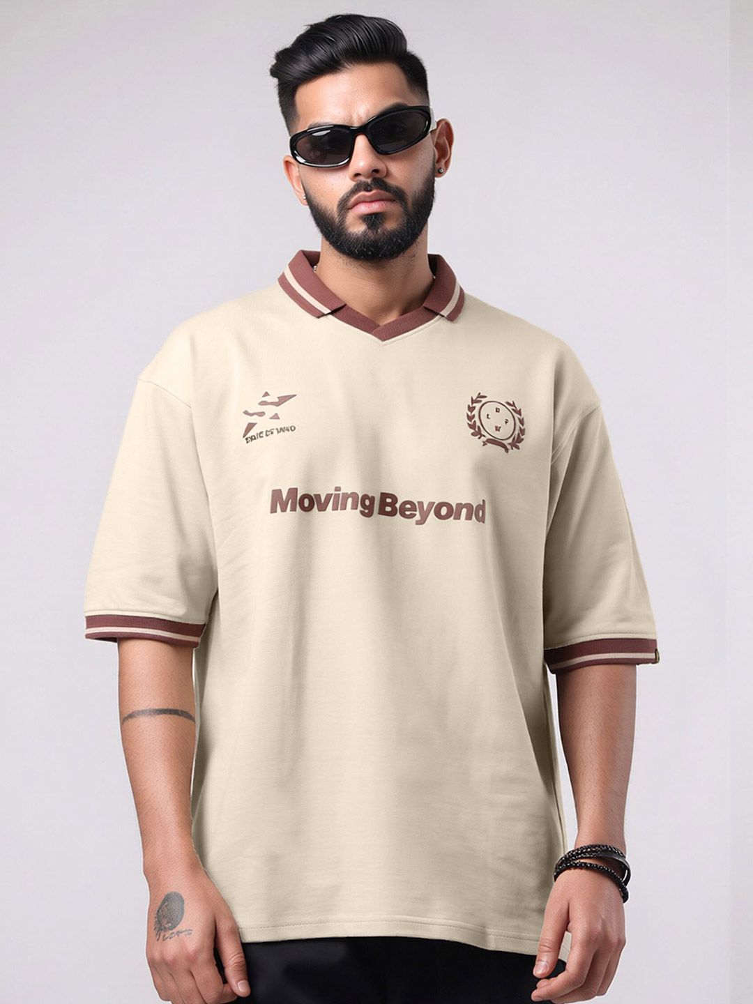 Maniac Men Typography Printed Polo Collar T-shirt