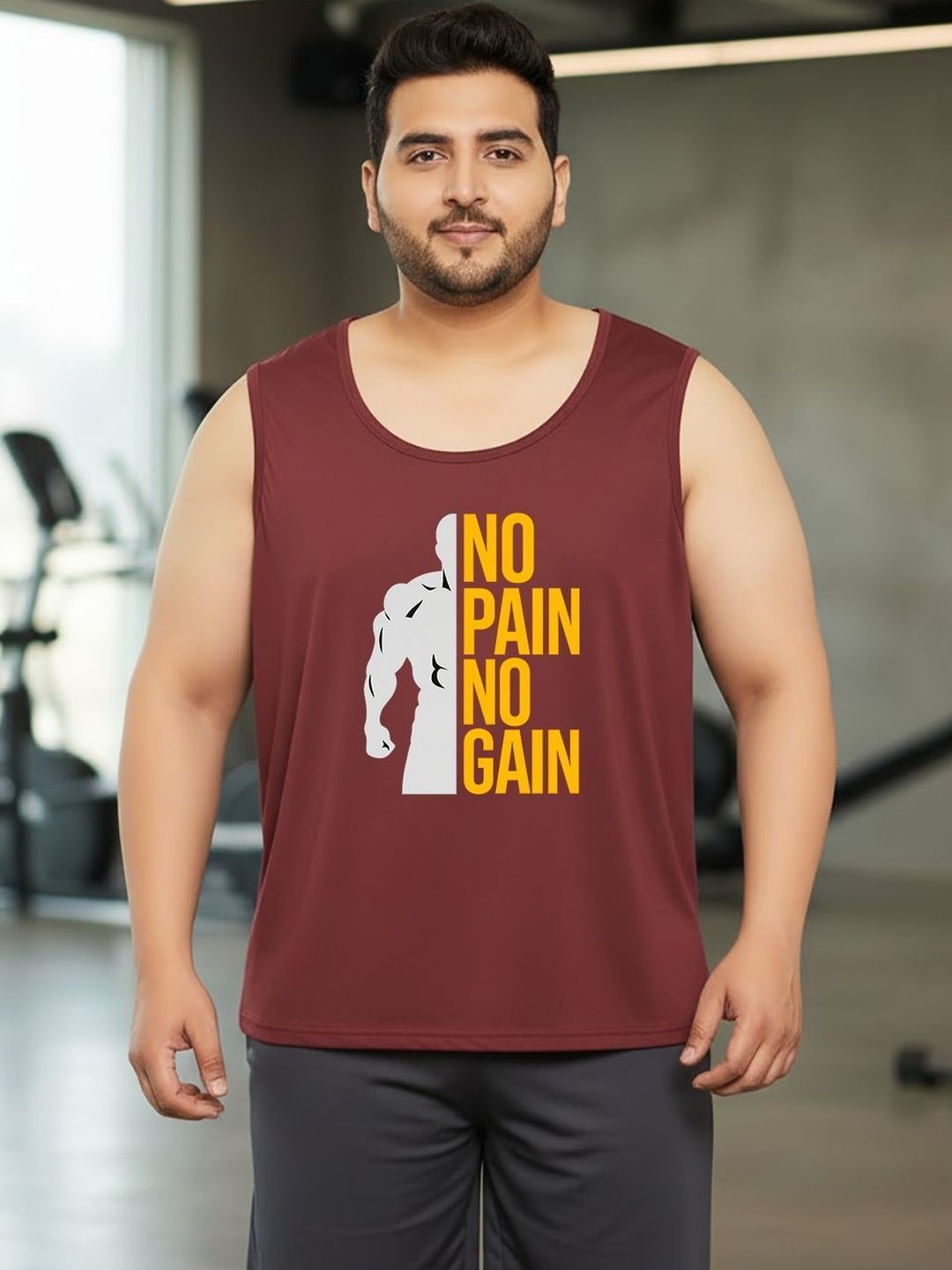 LONDON STREETS Printed Cotton Gym Vest