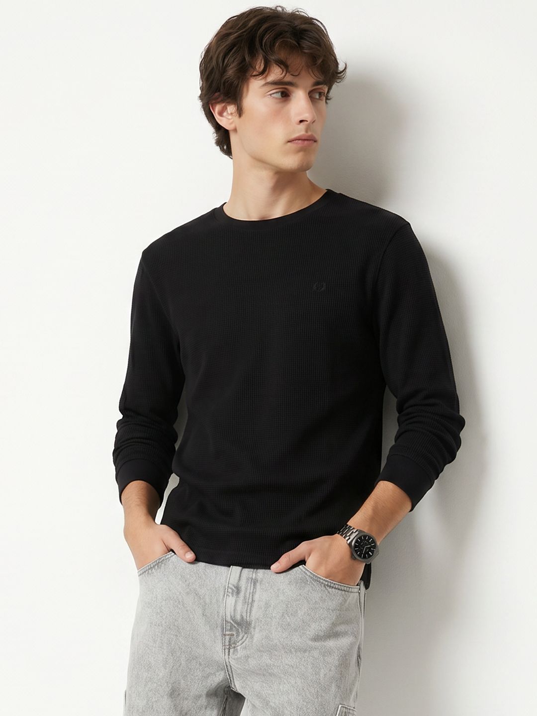 Aeropostale Self Design Pure Cotton T-Shirt
