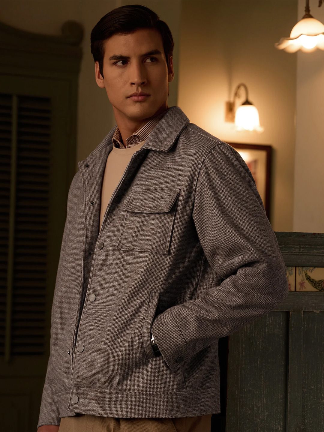 VAHRO Houndstooth Casual Jacket