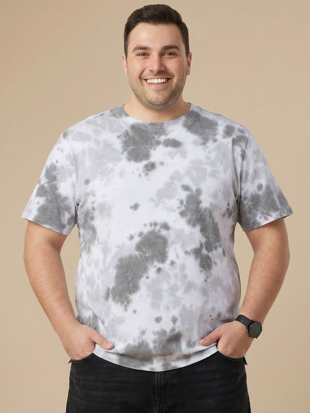 Sztori Plus Size Dyed Pure Cotton T-shirt