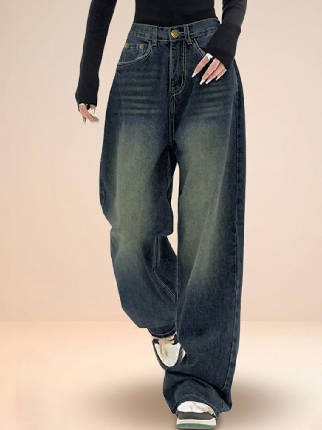 R.Code by The Roadster Life Co. R.Code by The Roadster Life Co. Women Wide Leg High-Rise Heavy Fade Stretchable Jeans