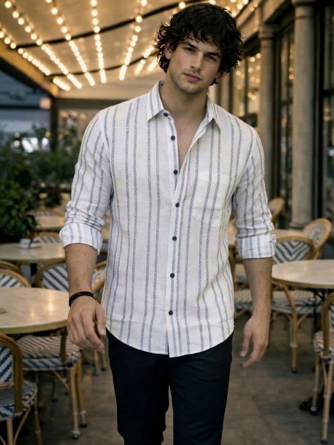 SZN Men Striped Casual Shirt
