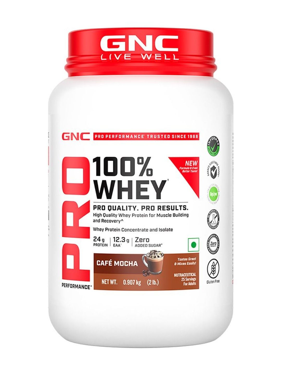 GNC GNC Pro Performance Pure Whey Protein - Cafe Mocha - 907 g