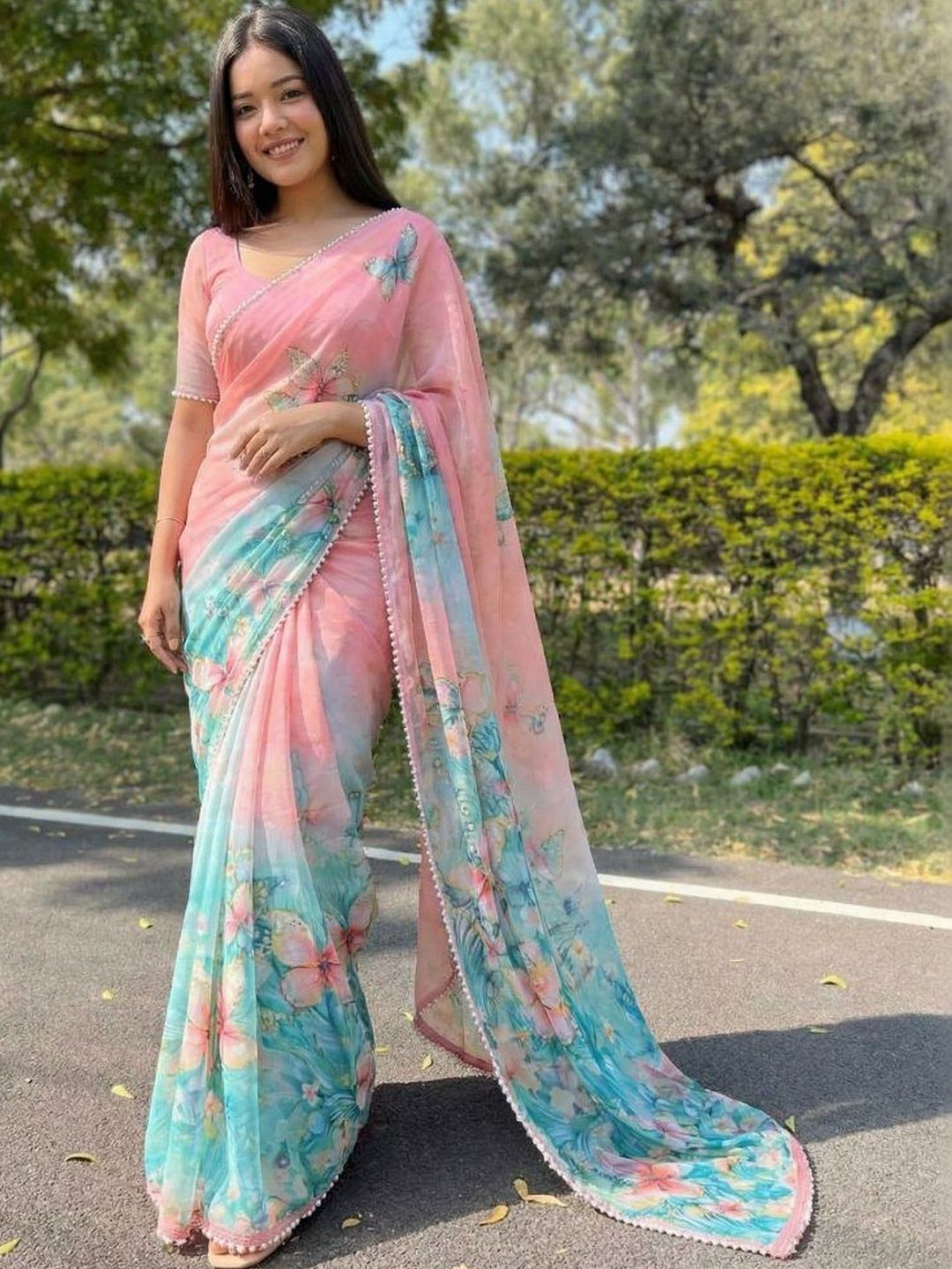 Sangria Printed Sarees Blouse Piece